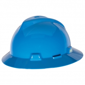 MSA 475368 V-Gard Full Brim Hard Hat - Fas-Trac Suspension - Blue-Airgas